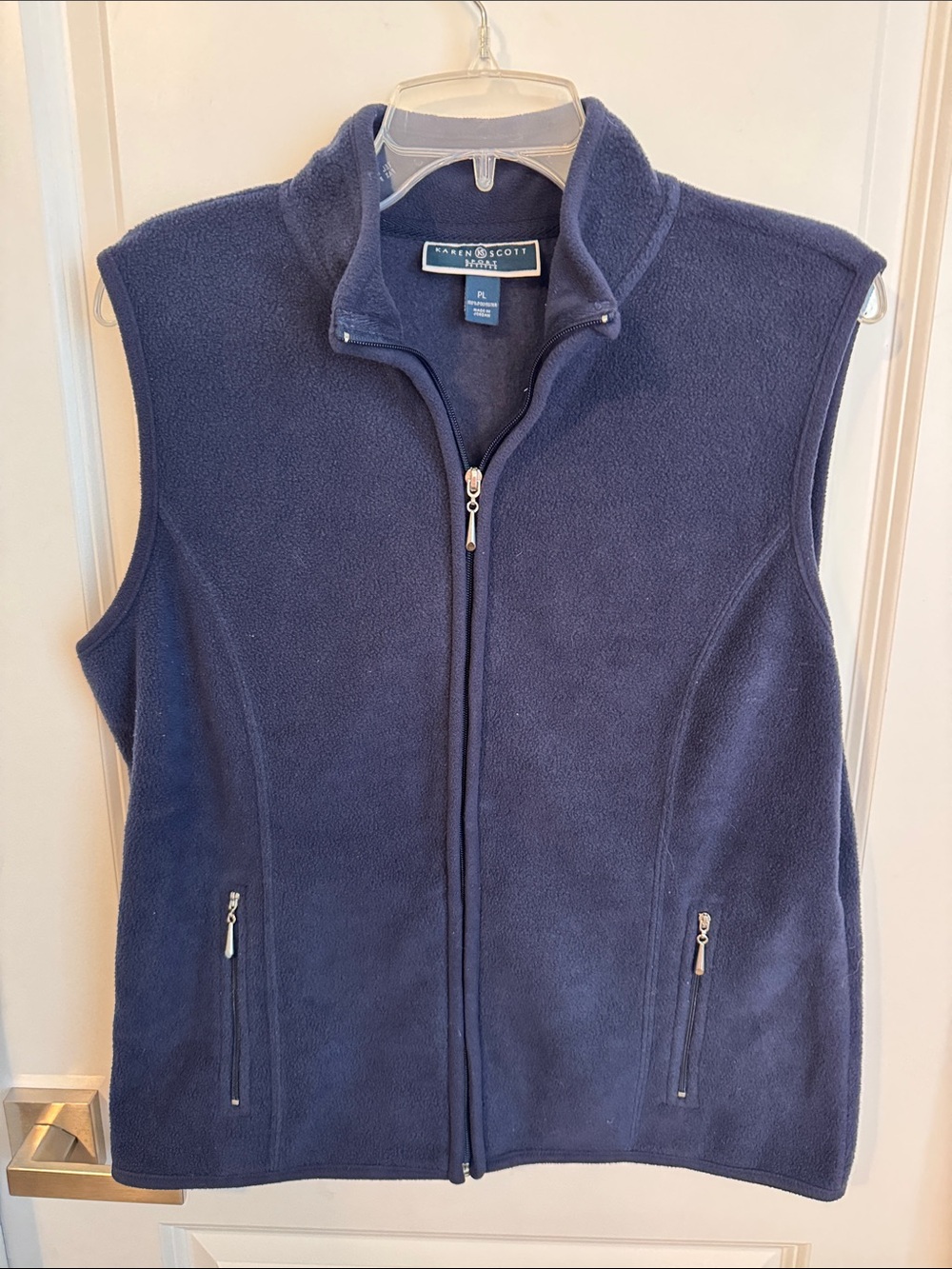 Karen Scott Navy Blue Fleece Vest